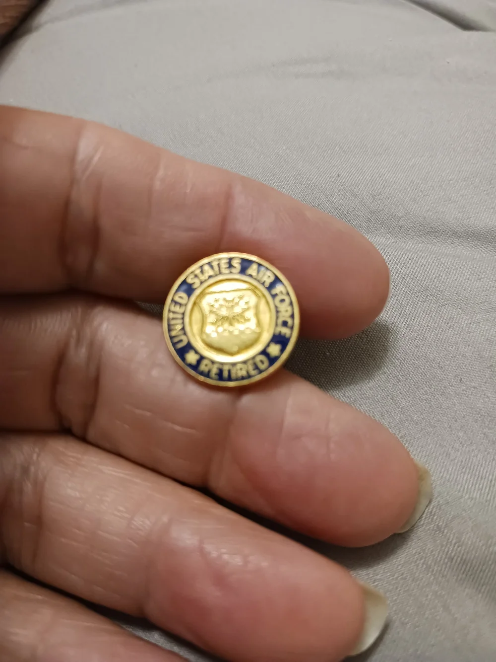 Vintage Gold and Blue United States Air Force Retired Pin